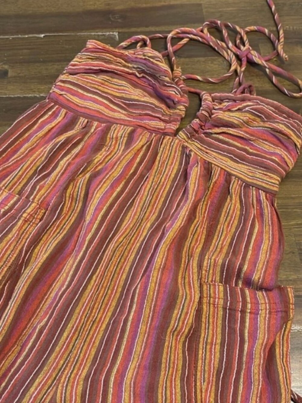 FREE PEOPLE Sundaze For Surfin Jumpsuit In Red Clay Combo - Picture 4 of 6